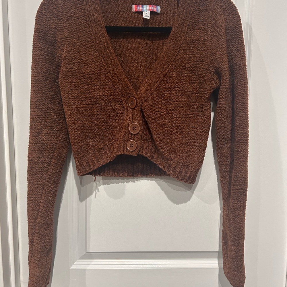 Urban Outfitters Brown Cropped Cardigan